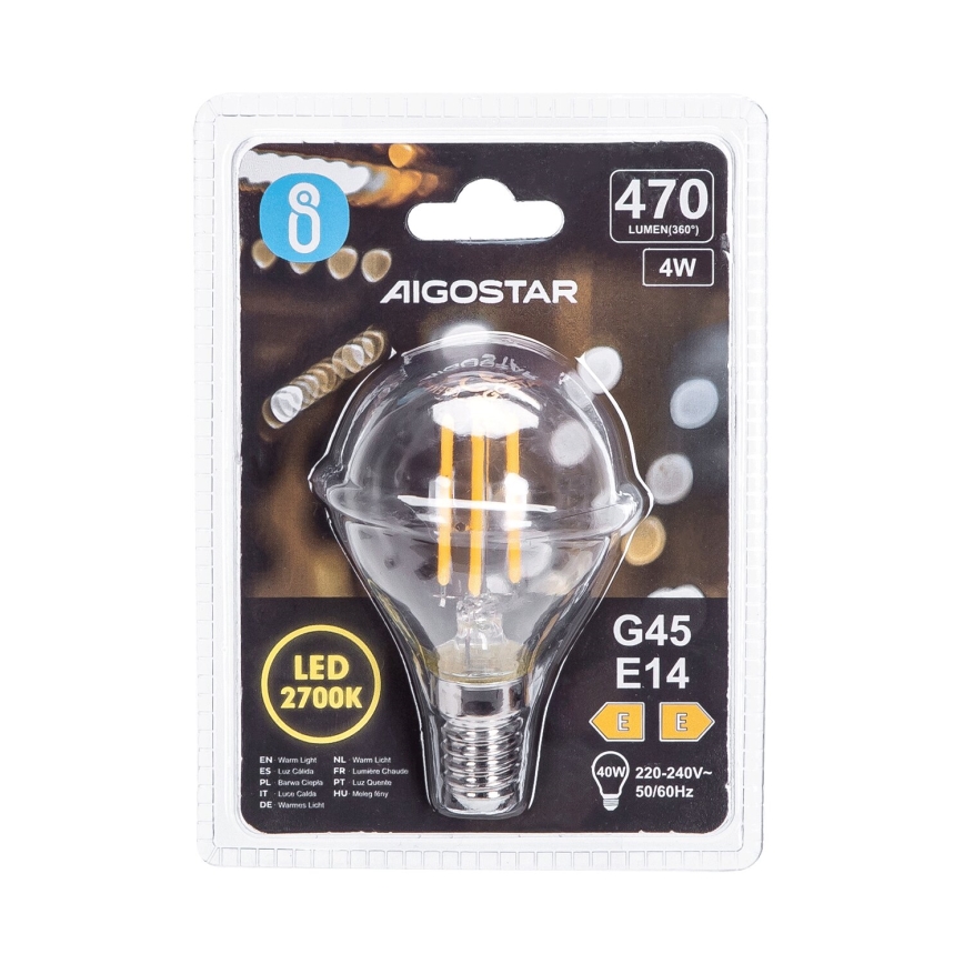 LED-polttimo G45 E14/4W/230V 2700K - Aigostar