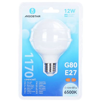 LED-polttimo G80 E27/12W/230V 6500K - Aigostar