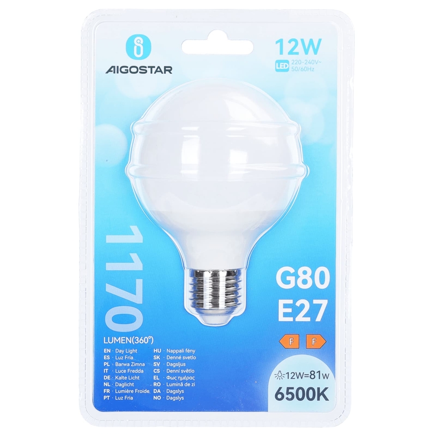 LED-polttimo G80 E27/12W/230V 6500K - Aigostar