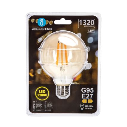 LED-polttimo G95 E27/12W/230V 2200K - Aigostar