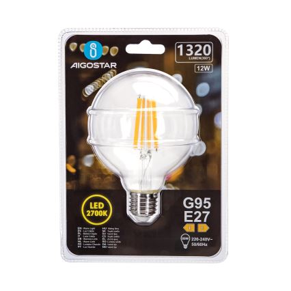 LED-polttimo G95 E27/12W/230V 2700K - Aigostar