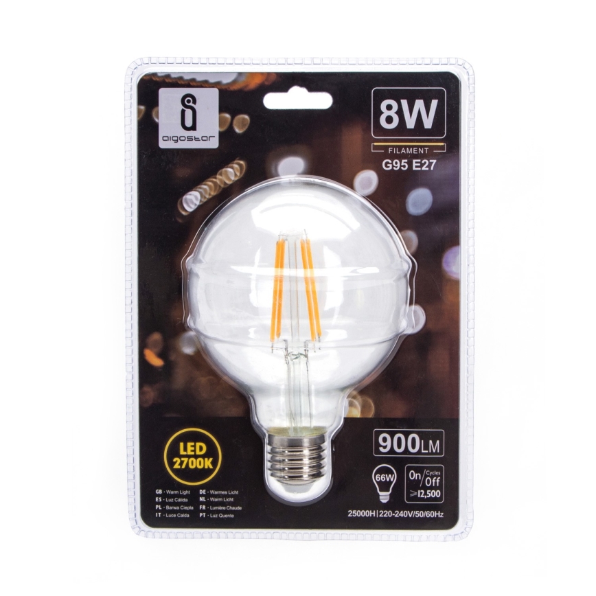 LED-polttimo G95 E27/8W/230V 2700K - Aigostar