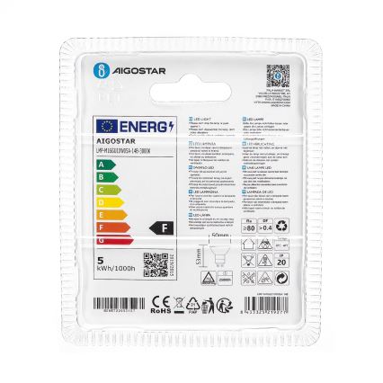 LED-polttimo GU10/4,5W/230V 3000K - Aigostar