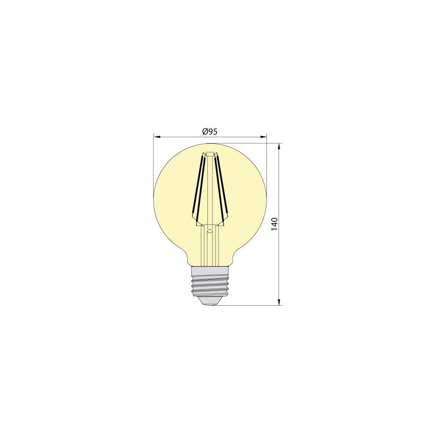 LED-polttimo LEDSTAR AMBER G95 E27/8W/230V 2200K