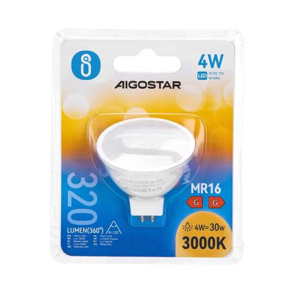 LED-polttimo MR16 GU5,3/4W/12V 3000K - Aigostar