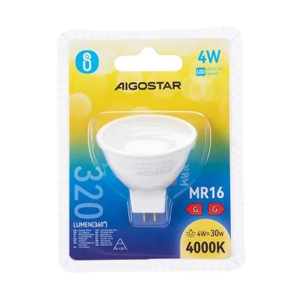 LED-polttimo MR16 GU5,3/4W/12V 4000K - Aigostar