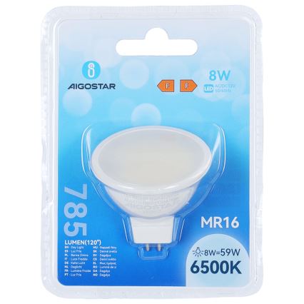 LED-polttimo MR16 GU5,3/8W/12V 6500K - Aigostar