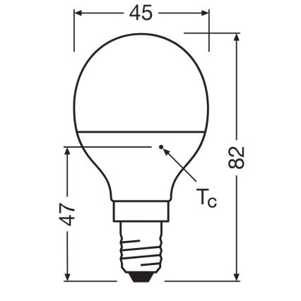 LED-polttimo P40 E14/4,9W/230V 2700K - Osram