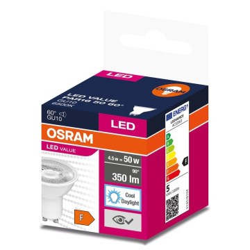 LED-polttimo PAR16 GU10/4,5W/230V 6500K 60° - Osram
