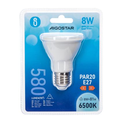 LED-polttimo PAR20 E27/8W/230V 6500K - Aigostar