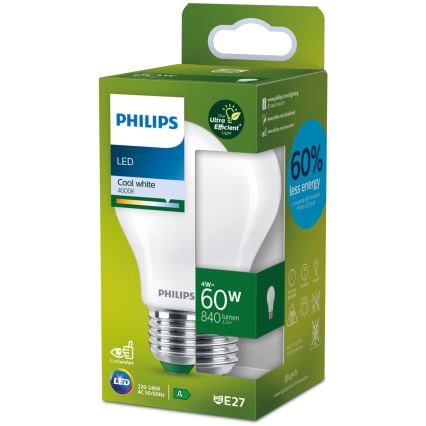 LED-polttimo Philips A60 E27/4W/230V 4000K