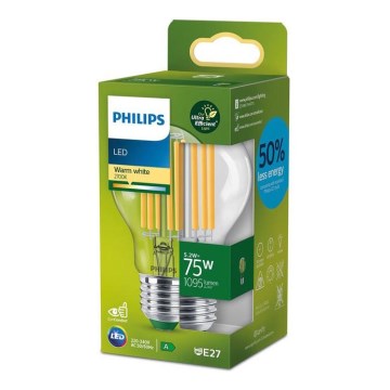 LED-polttimo Philips A60 E27/5,2W/230V 2700K