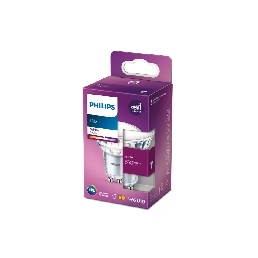 LED-polttimo Philips PAR16 GU10/4,9W/230V 3000K