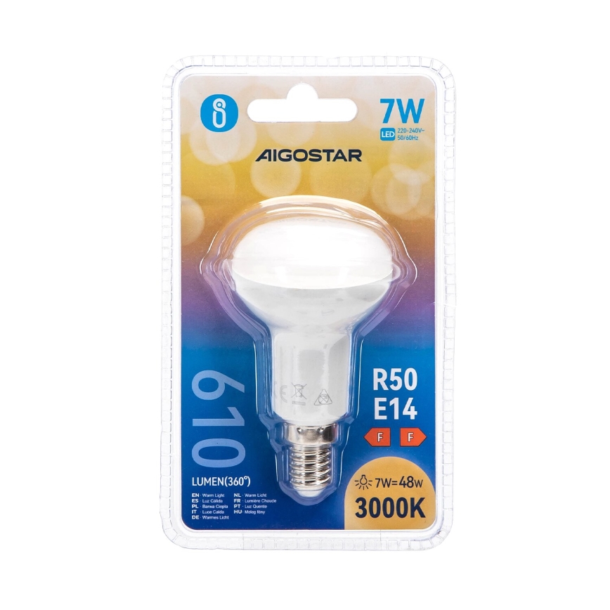 LED-polttimo R50 E14/7W/230V 3000K - Aigostar