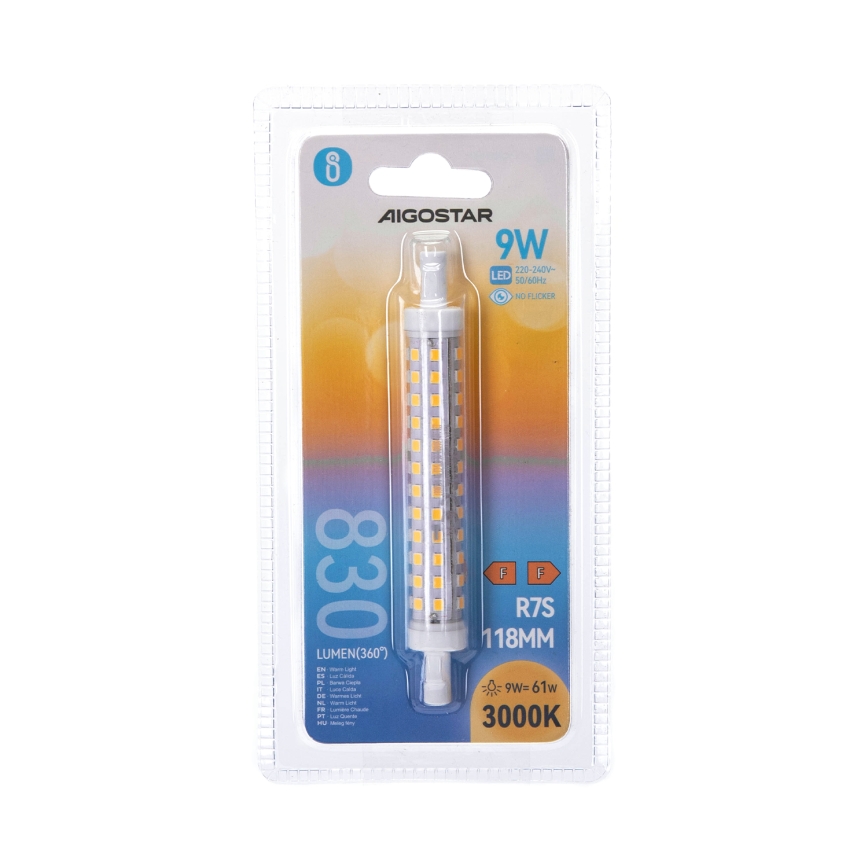LED-polttimo R7S/9W/230V 3000K - Aigostar