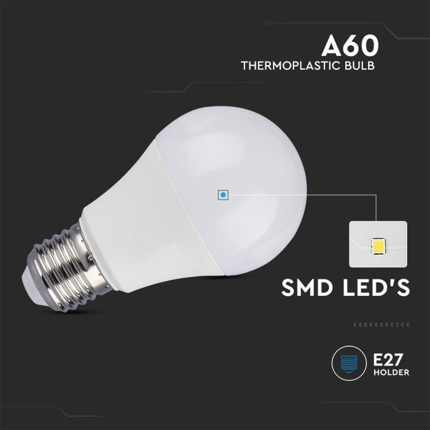 LED-polttimo SAMSUNG CHIP A60 E27/8,5W/230V 6500K