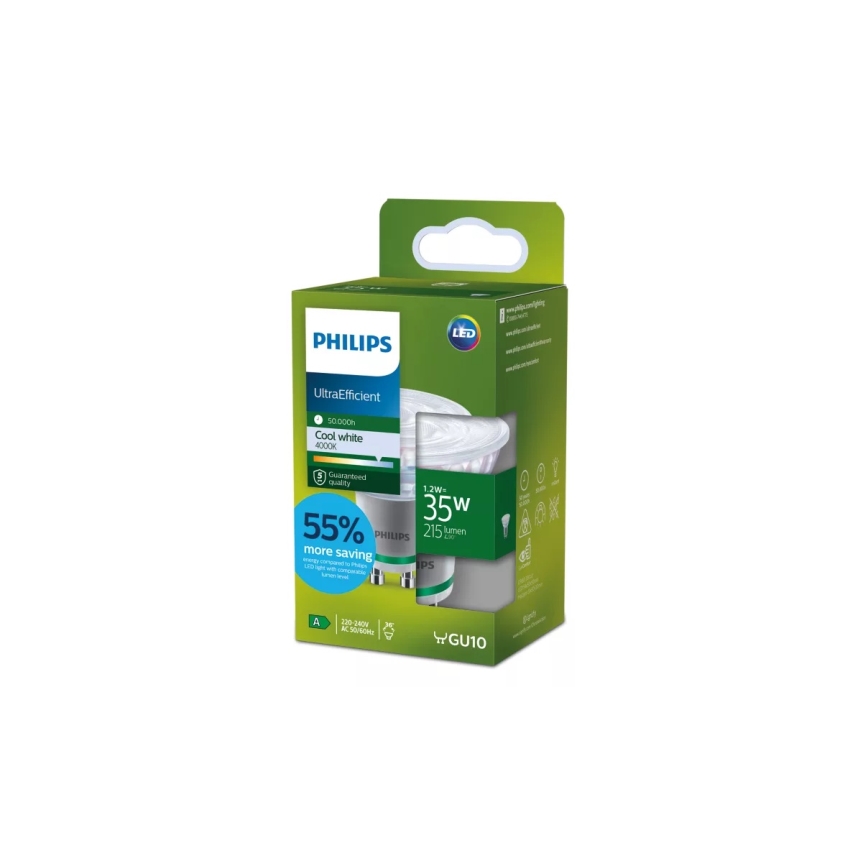 LED-polttimo ULTRAEFFICIENT Philips PAR16 GU10/1,2W/230V 4000K