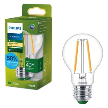 LED-polttimo ULTRAEFFICIENT VINTAGE Philips A60 E27/2,3W/230V 2700K