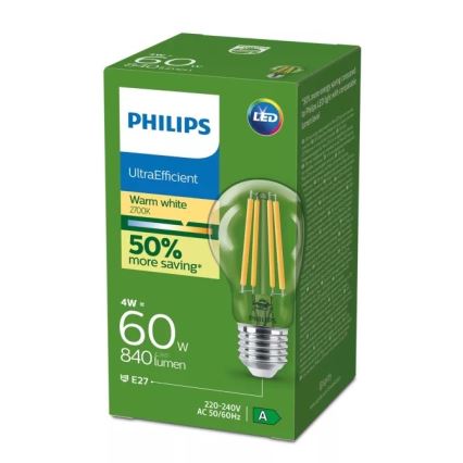 LED-polttimo ultratehokas vintage-tyylinen Philips E27/4W/230V 2700K