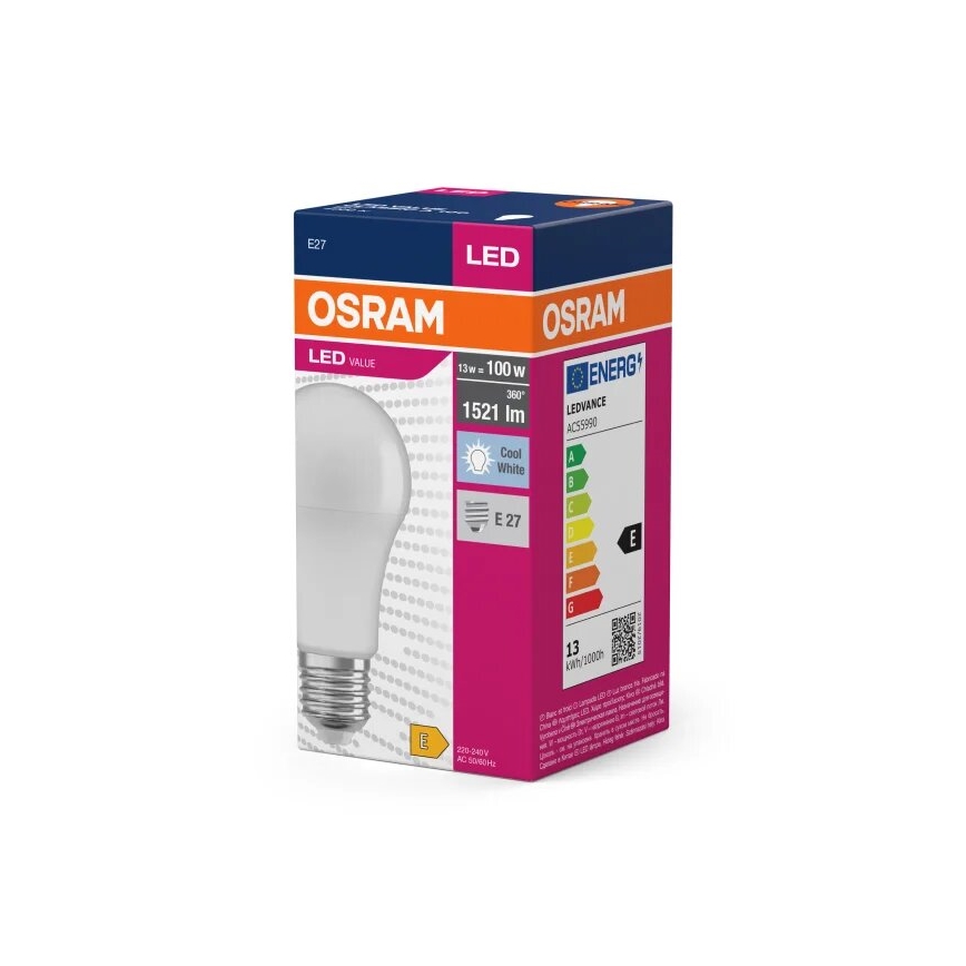 LED-polttimo VALUE A100 E27/13W/230V 4000K - Osram