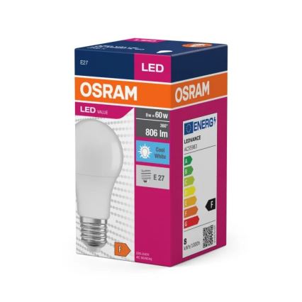 LED-polttimo VALUE A60 E27/8W/230V 4000K - Osram
