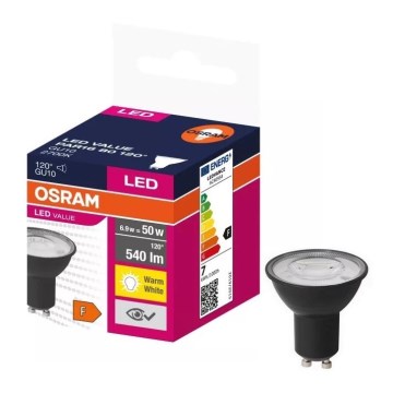 LED-polttimo VALUE PAR16 GU10/6,9W/230V 2700K 120° musta - Osram