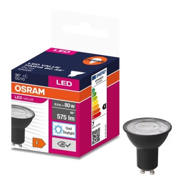 LED-polttimo VALUE PAR16 GU10/6,9W/230V 4000K 36° musta - Osram