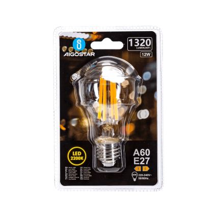 LED-polttimo VINTAGE A60 E27/12W/230V 2200K - Aigostar