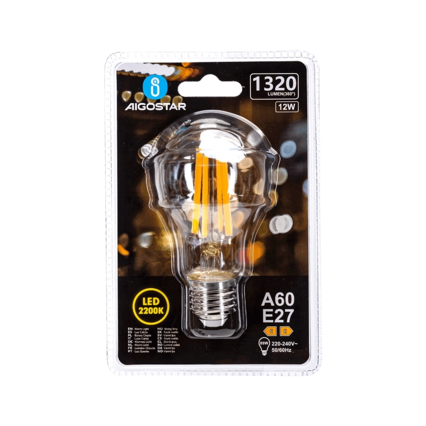 LED-polttimo VINTAGE A60 E27/12W/230V 2200K - Aigostar