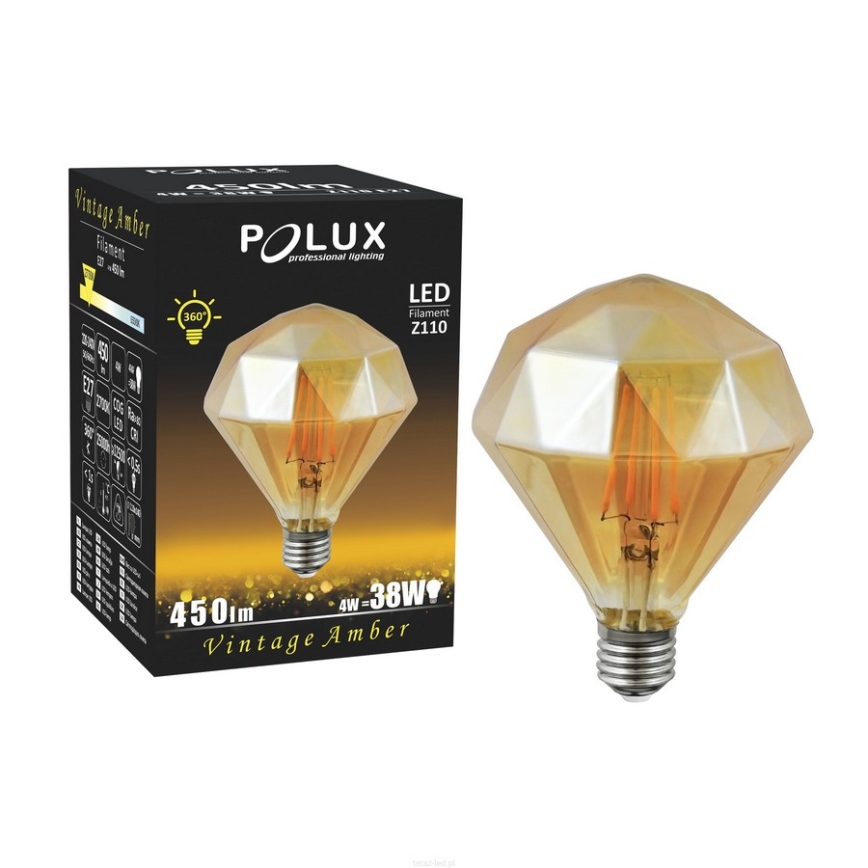 LED-polttimo VINTAGE AMBER E27/4W/230V 2700K