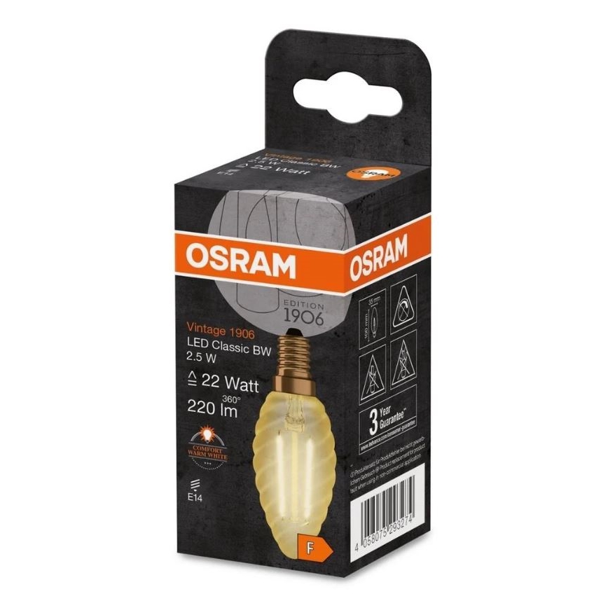 LED-polttimo VINTAGE E14/2,5W/230V 2400K - Osram