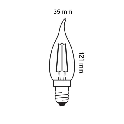 LED-polttimo Vintage-filamentti E14/1,5W/230V 2400K - Osram