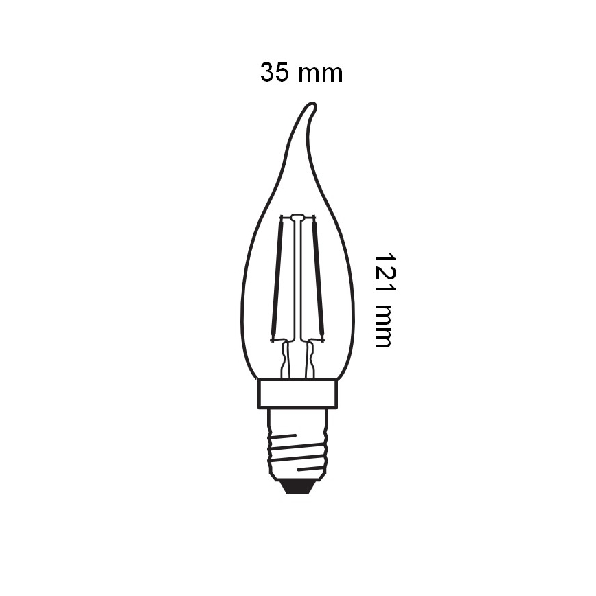 LED-polttimo Vintage-filamentti E14/1,5W/230V 2400K - Osram