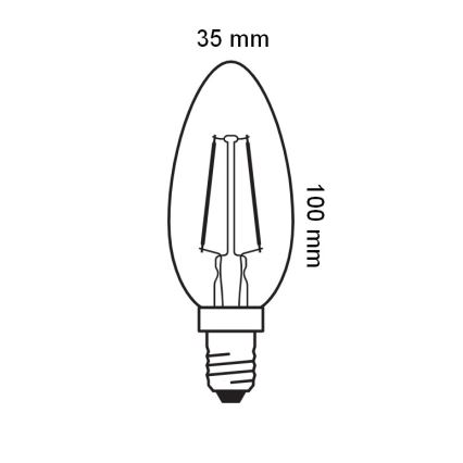 LED-polttimo Vintage-filamentti E14/2,5W/230V 2400K - Osram