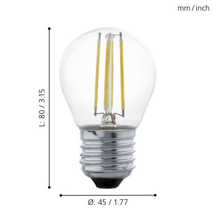 LED-polttimo VINTAGE G45 E27/4W/230V 2700K - Eglo 11762