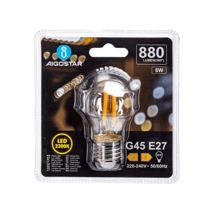LED-polttimo VINTAGE G45 E27/8W/230V 2200K - Aigostar