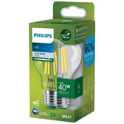 LED-polttimo VINTAGE Philips A60 E27/2,3W/230V 4000K