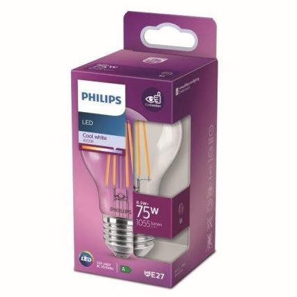 LED-polttimo VINTAGE Philips A60 E27/8,5W/230V 4000K