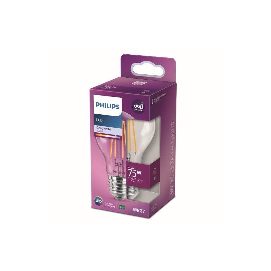 LED-polttimo VINTAGE Philips A60 E27/8,5W/230V 4000K