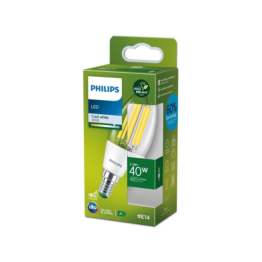 LED-polttimo VINTAGE Philips B35 E14/2,3W/230V 4000K