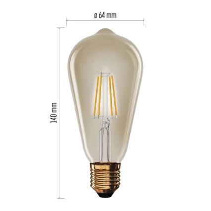 LED-polttimo VINTAGE ST64 E27/4,5W/230V 2200K