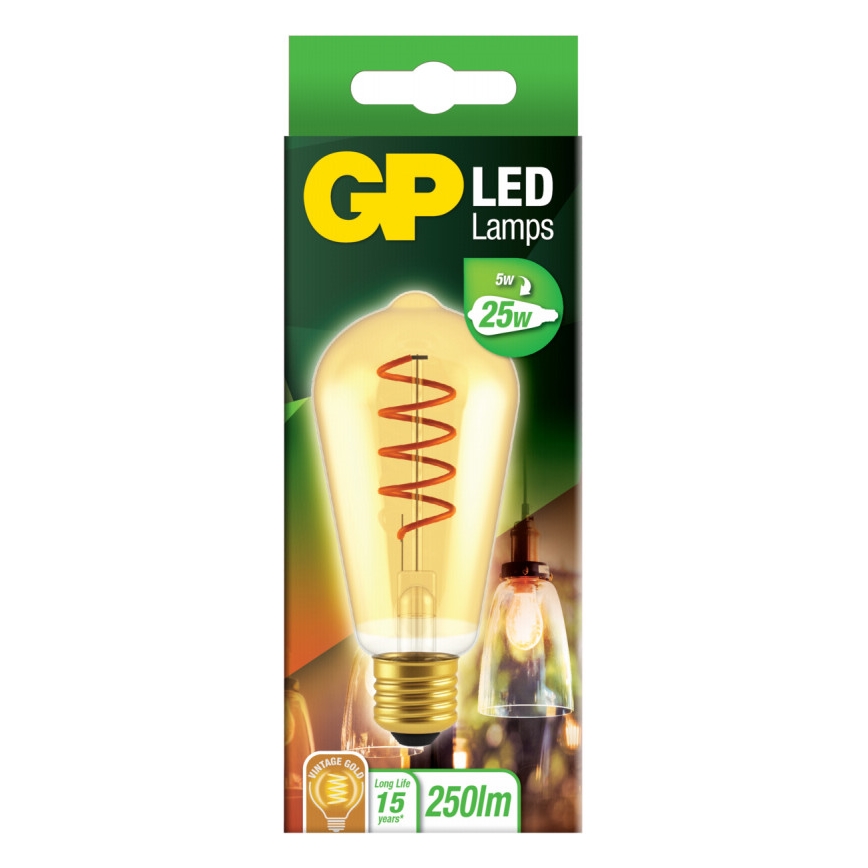 LED-polttimo VINTAGE ST64 E27/5W/230V 2000K - GP
