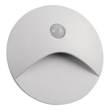 LED-porrasvalaisin EXIN liiketunnistimella ja hämäräkytkimellä LED/2,5W/230V 3000K IP65 valkoinen pyöreä