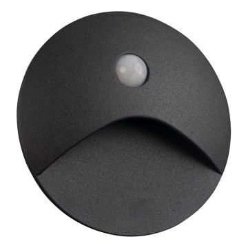 LED-porrasvalaisin liiketunnistimella ja hämäräkytkimellä EXIN LED/2,5W/230V 4000K IP65 antrasiitti pyöreä