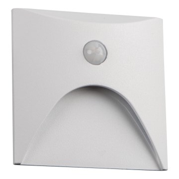 LED-porrasvalaisin liiketunnistimella ja hämäräkytkimellä EXIN LED/2,5W/230V 4000K IP65 valkoinen neliömäinen