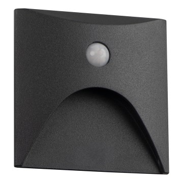 LED-portaiden valaisin liike- ja hämärätunnistimella EXIN LED/2,5W/230V 4000K IP65 antrasiitinharmaa, neliömäinen