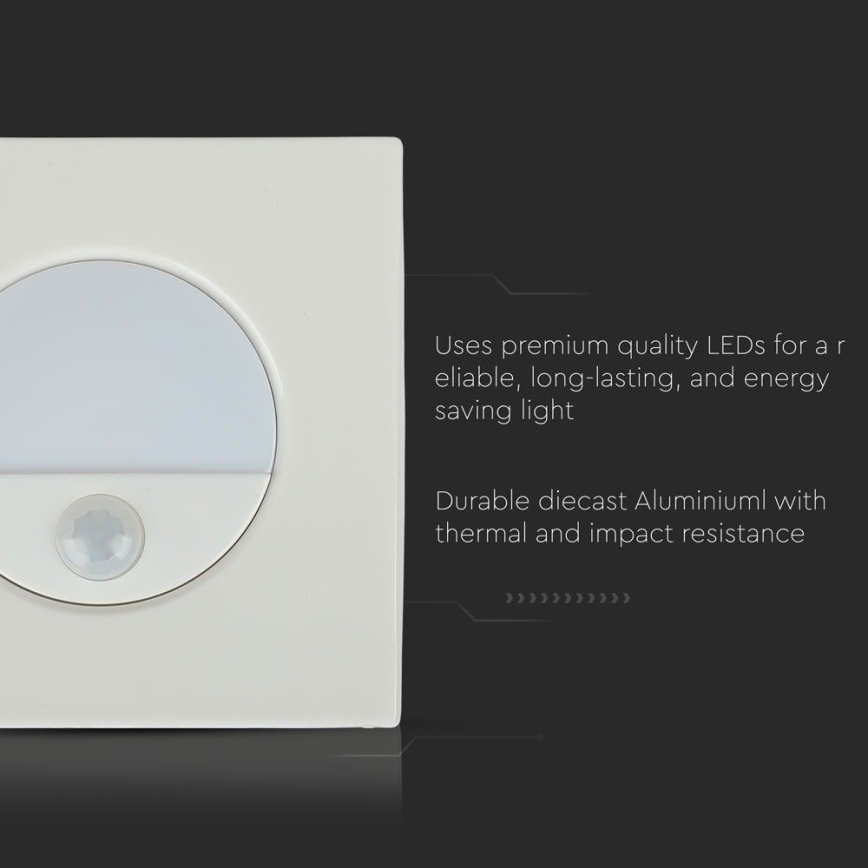 LED-portaikkovalo liiketunnistimella LED/3W/230V 4000K valkoinen