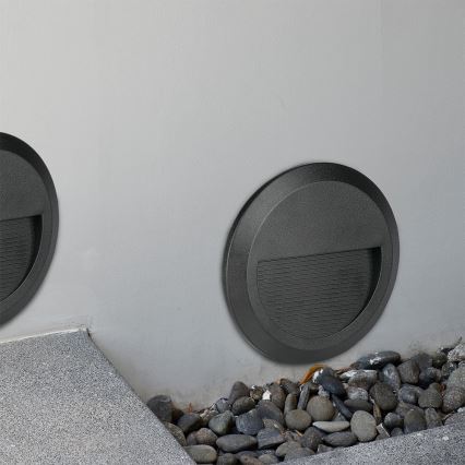 LED Portaikon ulkovalo LED/2W/230V IP65 3000K musta