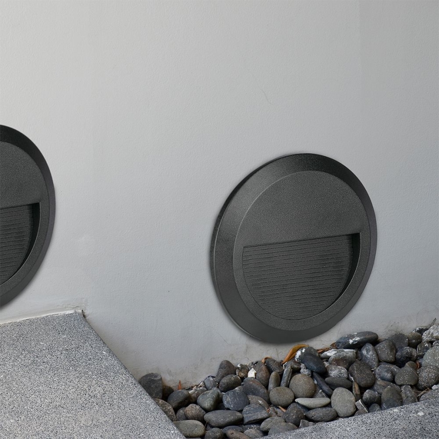 LED Portaikon ulkovalo LED/2W/230V IP65 3000K musta