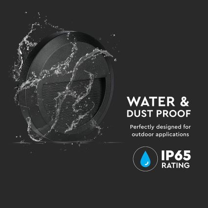 LED Portaikon ulkovalo LED/2W/230V IP65 3000K musta